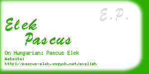 elek pascus business card